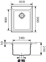 Beépíthető gránit mosogató LUISINA QUADRILLE EV984 022E Grismetal