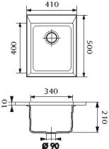 Beépíthető gránit mosogató LUISINA QUADRILLE EV984 059E Taupe