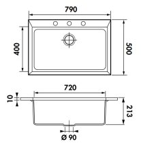 Beépíthető gránit mosogató LUISINA QUADRILLE EV986 059E Taupe