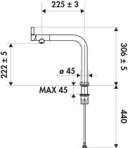 Konyhai nemesacél színű csaptelep LUISINA RC260H065 Brushed nickel