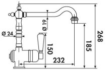 Konyhai rusztikus csaptelep CHAMBORD RC800 015 Chrome