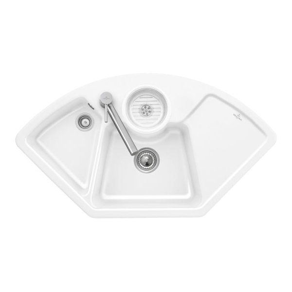 Beépíthető kerámia mosogató Villeroy & Boch Solo corner White Alpin 670802R1