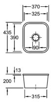 Beépíthető kerámia mosogató Villeroy & Boch Cisterna 45 Undercounter Stone 670402SL