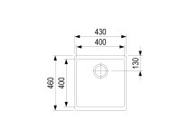 Beépíthető gránit mosogató NATURELITE Quadrat Unter 50 Schwarz