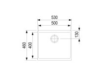 Beépíthető gránit mosogató NATURELITE Quadrat Unter 60 Schwarz