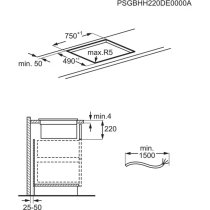 Beépíthető Indukciós főzőlap integrált páraelszívóval Electrolux KCC83443