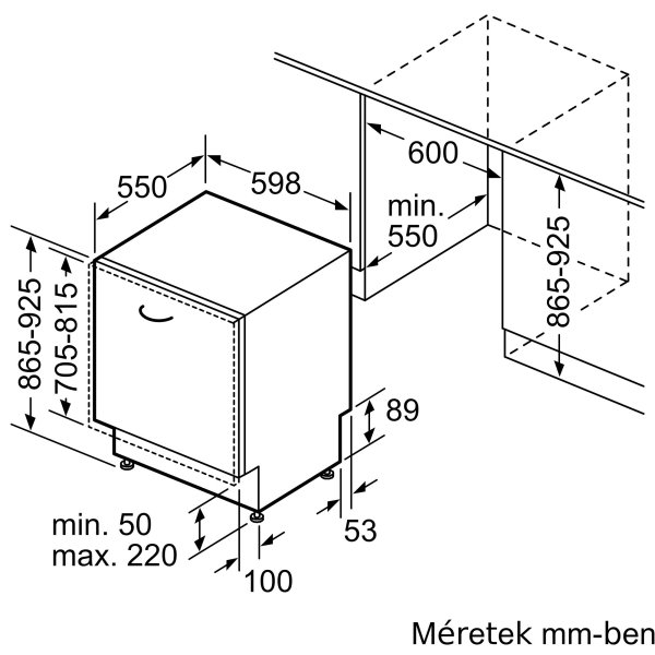 Beépíthető mosogatógép (60) INTEGRÁLT Bosch SBH6TCX01E