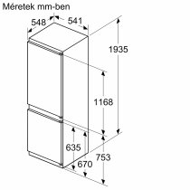 Beépíthető Kombinált Hűtő Bosch KIN96NSE0