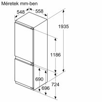 Beépíthető Kombinált Hűtő Bosch KIN96VFD0