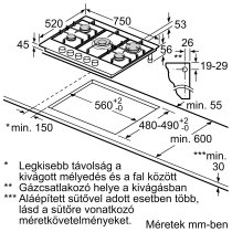 Beépíthető Gázfőzőlap Bosch PCQ7A5B90