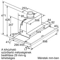 Beépíthető Teleszkópos Elszívó Bosch DFS097A51