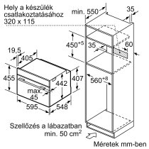 Beépíthető Kompakt Sütő és Mikró egyben Bosch CMG656BS1