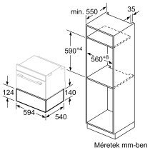 Beépíthető Melegentartó Fiók Bosch BIC510NS0