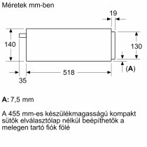 Beépíthető Melegentartó Fiók Bosch BIC7101B1