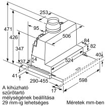 Beépíthető Teleszkópos Elszívó Neff D46ML54X1