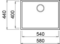 Gránit mosogatótálca aláépíthető ELLECI Quadra 110 G40 nero BSO