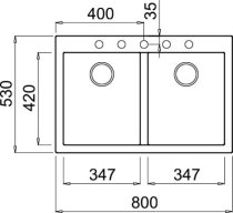 Gránit mosogatótálca aláépíthető ELLECI Quadra 340 G43 tortora BSO