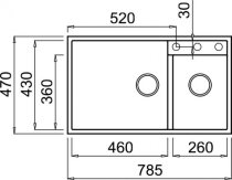 Gránit mosogatótálca aláépíthető ELLECI Quadra 440 M79 aluminium BSO