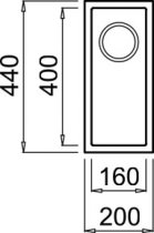 Gránit mosogatótálca aláépíthető ELLECI Quadra 50 G43 tortora BSO