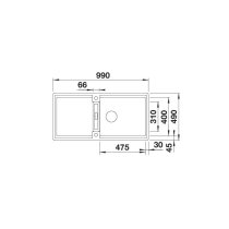 Gránit mosogatótálca BLANCO ADIRA XL 6S-F palaszürke tartozékkal, excenterrel