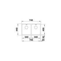 Inox prémium mosogatótálca BLANCO ANDANO 340_340-U excenter nélkül InFino