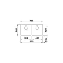 Inox prémium mosogatótálca BLANCO ANDANO 400_400-IF excenter nélkül InFino