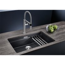 Gránit mosogatótálca BLANCO ETAGON 700-U PD fekete tartozékkal