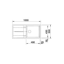 Gránit mosogatótálca BLANCO METRA XL 6 S fekete excenter nélkül