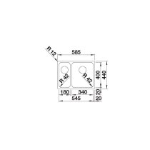 Inox prémium mosogatótálca BLANCO SOLIS 340_180-IF balos excenter nélkül InFino