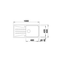 Gránit mosogatótálca BLANCO SONA XL 6 S palaszürke excenter nélkül