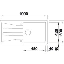 Gránit mosogatótálca BLANCO SONA XL 6 S törtfehér excenter nélkül