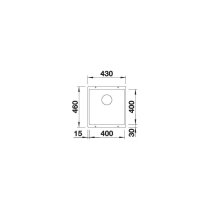 Gránit mosogatótálca BLANCO SUBLINE 400-U tartufo excenter nélkül