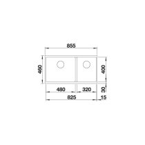 Gránit mosogatótálca BLANCO SUBLINE 480_320-U antracit excenter nélkül