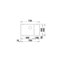 Gránit mosogatótálca BLANCO SUBLINE 700-U Level fekete excenter nélkül
