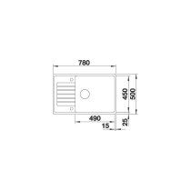 Gránit mosogatótálca BLANCO ZIA XL 6 S C antracit excenter nélkül