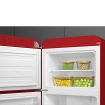 Szabadonálló kombinált hűtő felső mélyhűtővel SMEG FAB30LRD5 piros