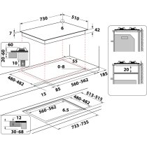 Beépíthető Gázfőzőlap Whirlpool GOWL 728 NB