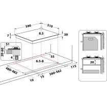 Beépíthető Gázfőzőlap Whirlpool GMWL 628 IXL EE