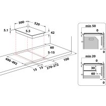 Beépíthető Főzőlap Domino Whirlpool WRD 6030 B