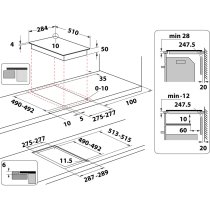 Beépíthető Főzőlap Domino Whirlpool WS Q0530 NE