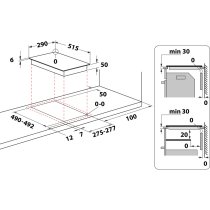 Beépíthető Főzőlap Domino Whirlpool AKT 360/IX