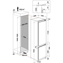 Beépíthető Kombinált Hűtő Whirlpool WHC20 T593 P